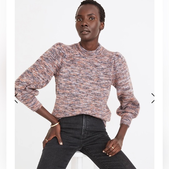 Madewell Space-Dyed Eaton Puff-Sleeve Pullover Sweater - Picture 2 of 9